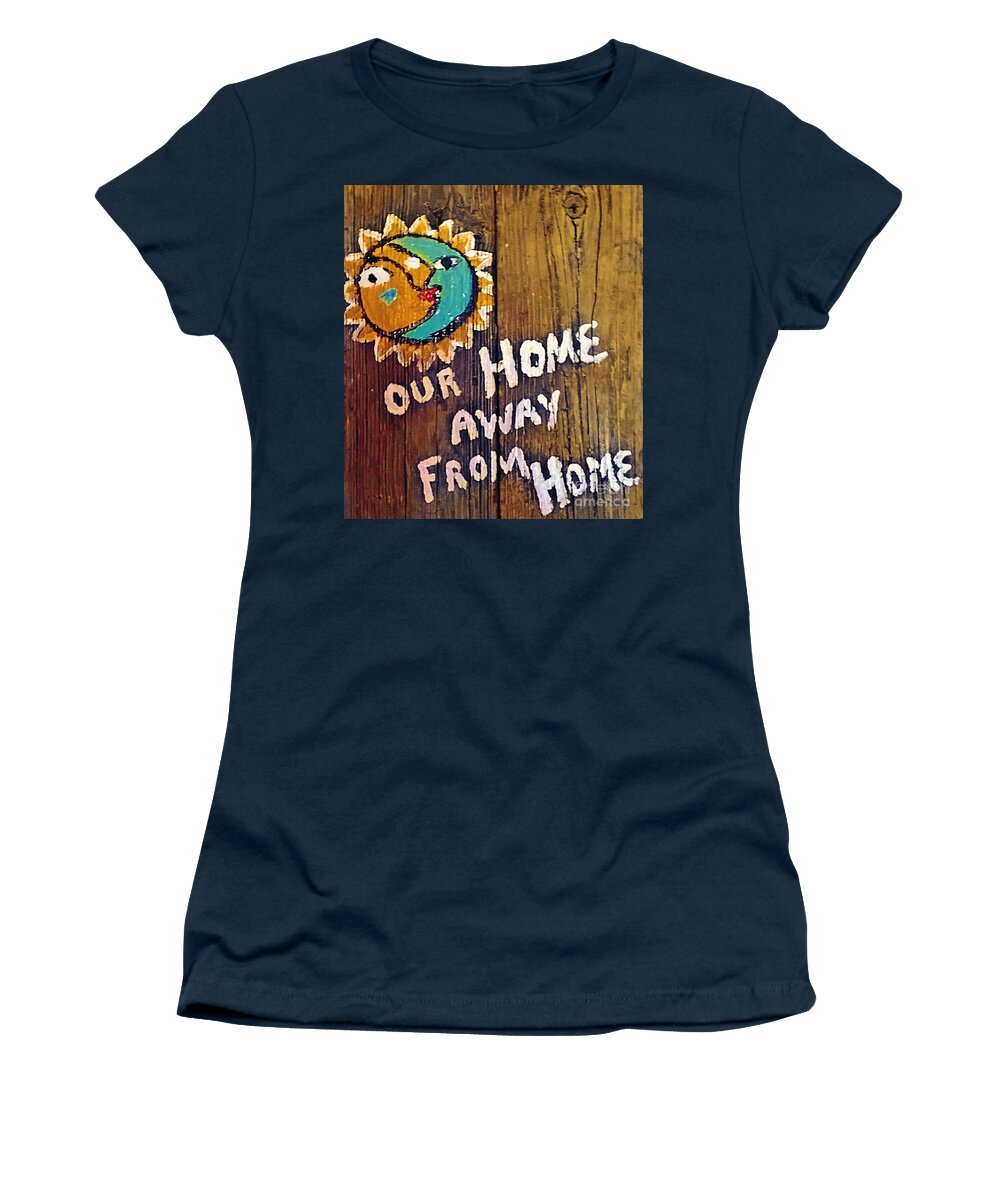 Sun Moon Beach Our Home Away Women's T-Shirt featuring the painting Sun and Moon by James and Donna Daugherty