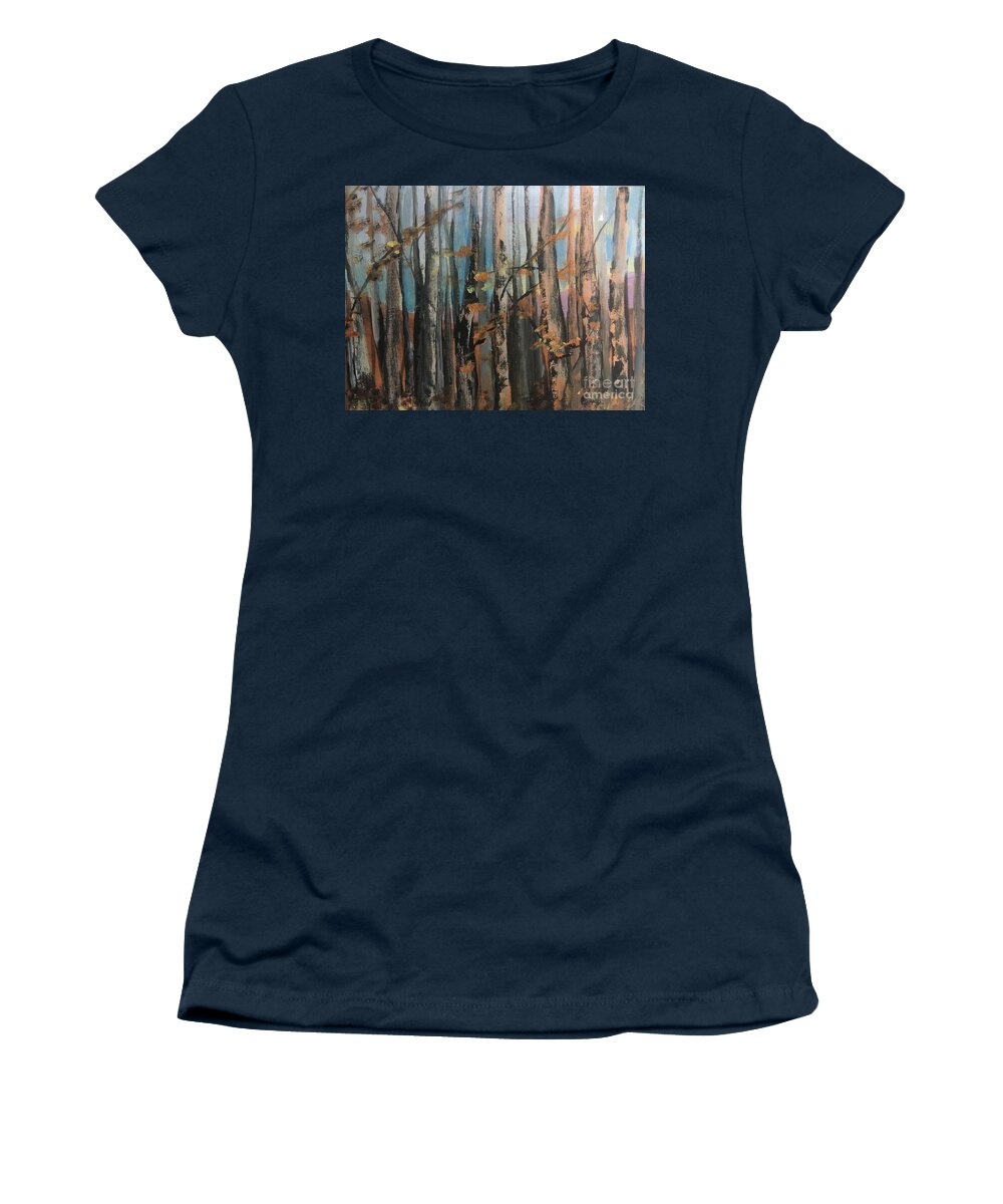 Forests Women's T-Shirt featuring the painting Sun Drenched by Trilby Cole
