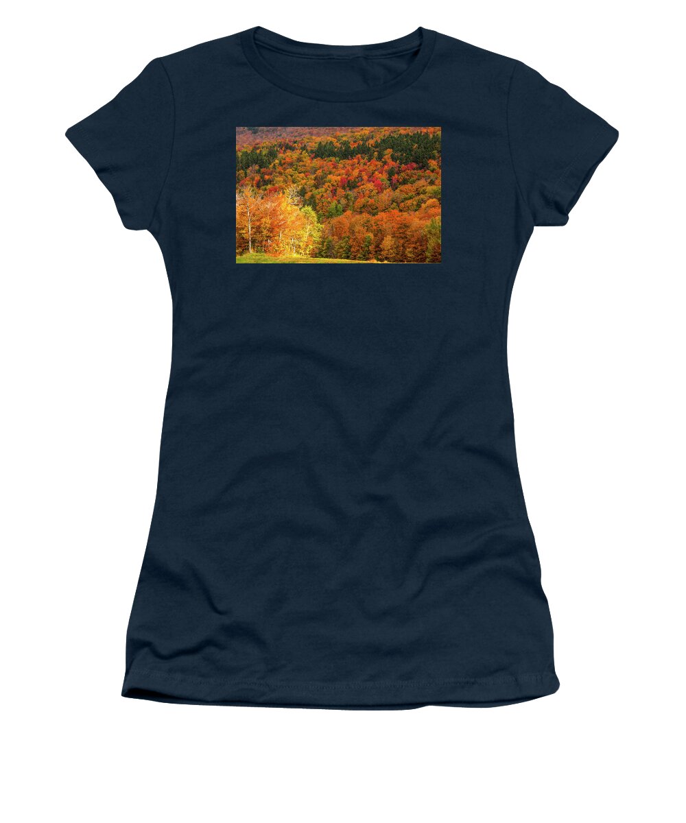 Middlebury Vermont Women's T-Shirt featuring the photograph Sun peeking through by Jeff Folger