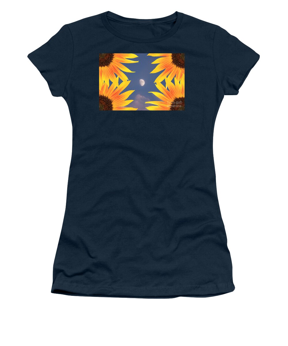 Sunflower Women's T-Shirt featuring the photograph Sunflower Moon by James BO Insogna