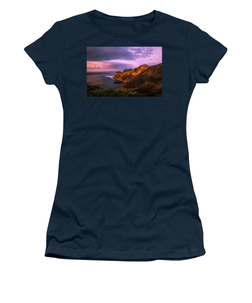 Sunrise Women's T-Shirt featuring the photograph Sunrise Pelican Cove Beach by Joseph Hollingsworth