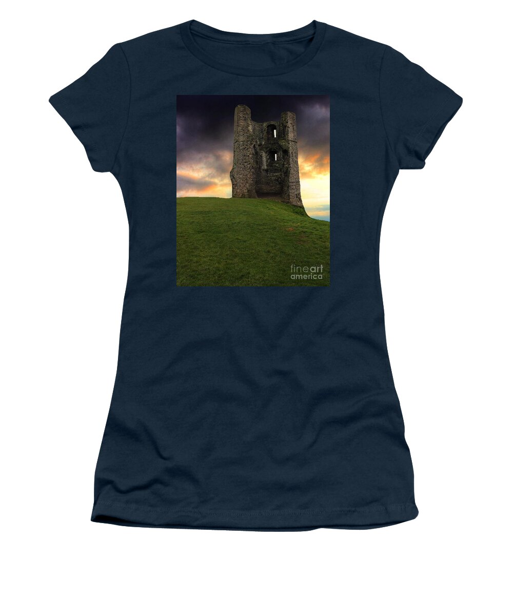 Sunset Women's T-Shirt featuring the photograph Sunset at Hadleigh Castle by Vicki Spindler