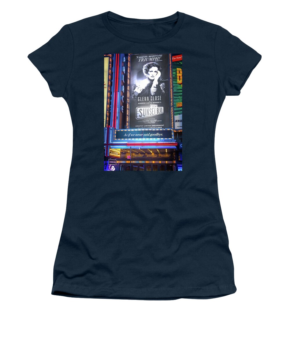 New York City Women's T-Shirt featuring the photograph Sunset Boulevard on Broadway by Mark Andrew Thomas