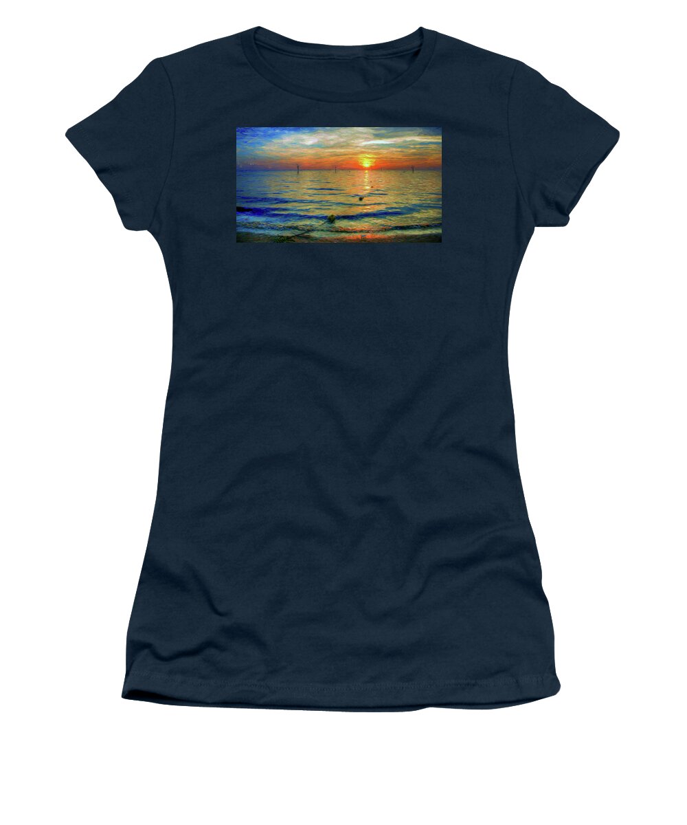 Sunset Women's T-Shirt featuring the photograph Sunset Impressions by Jerry Gammon