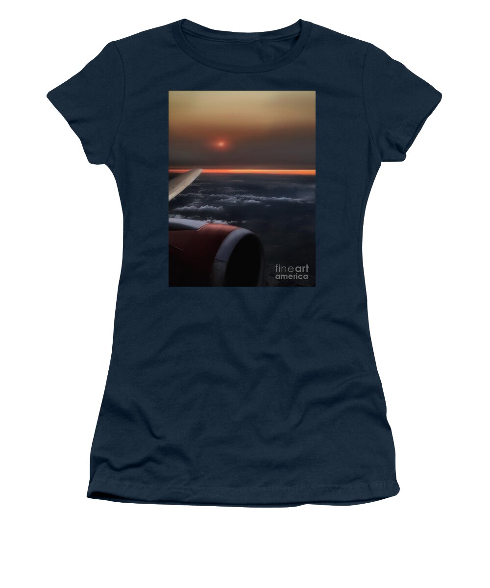 Sunset Women's T-Shirt featuring the photograph Sunset in the clouds by Diana Rajala