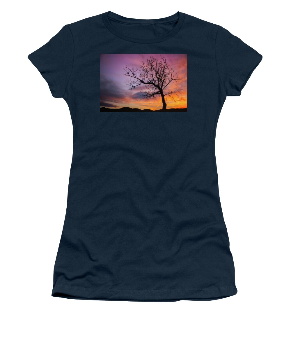 Tree Women's T-Shirt featuring the photograph Sunset Tree by Darren White