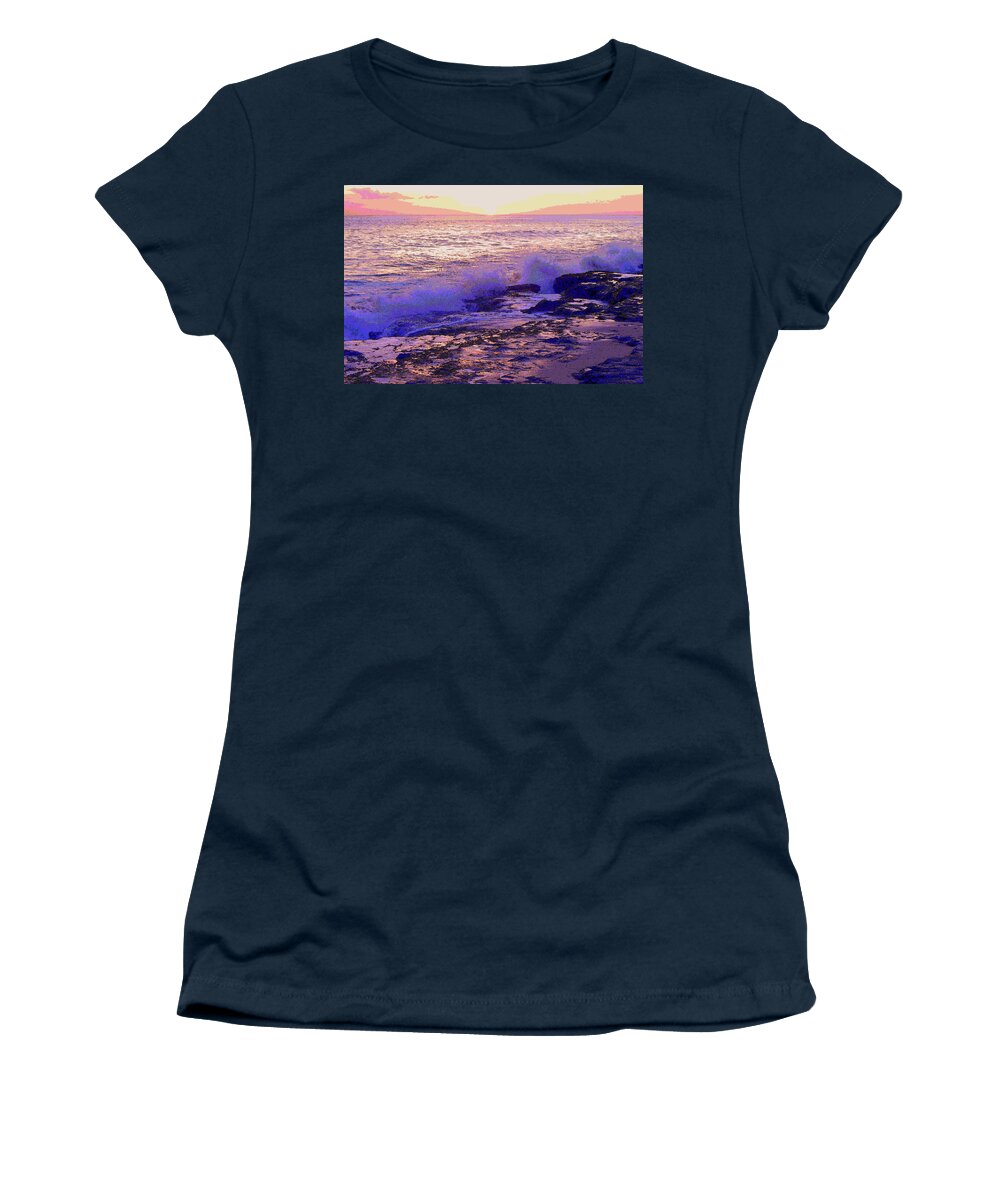 Sunset Women's T-Shirt featuring the photograph Sunset, West Oahu by Susan Lafleur