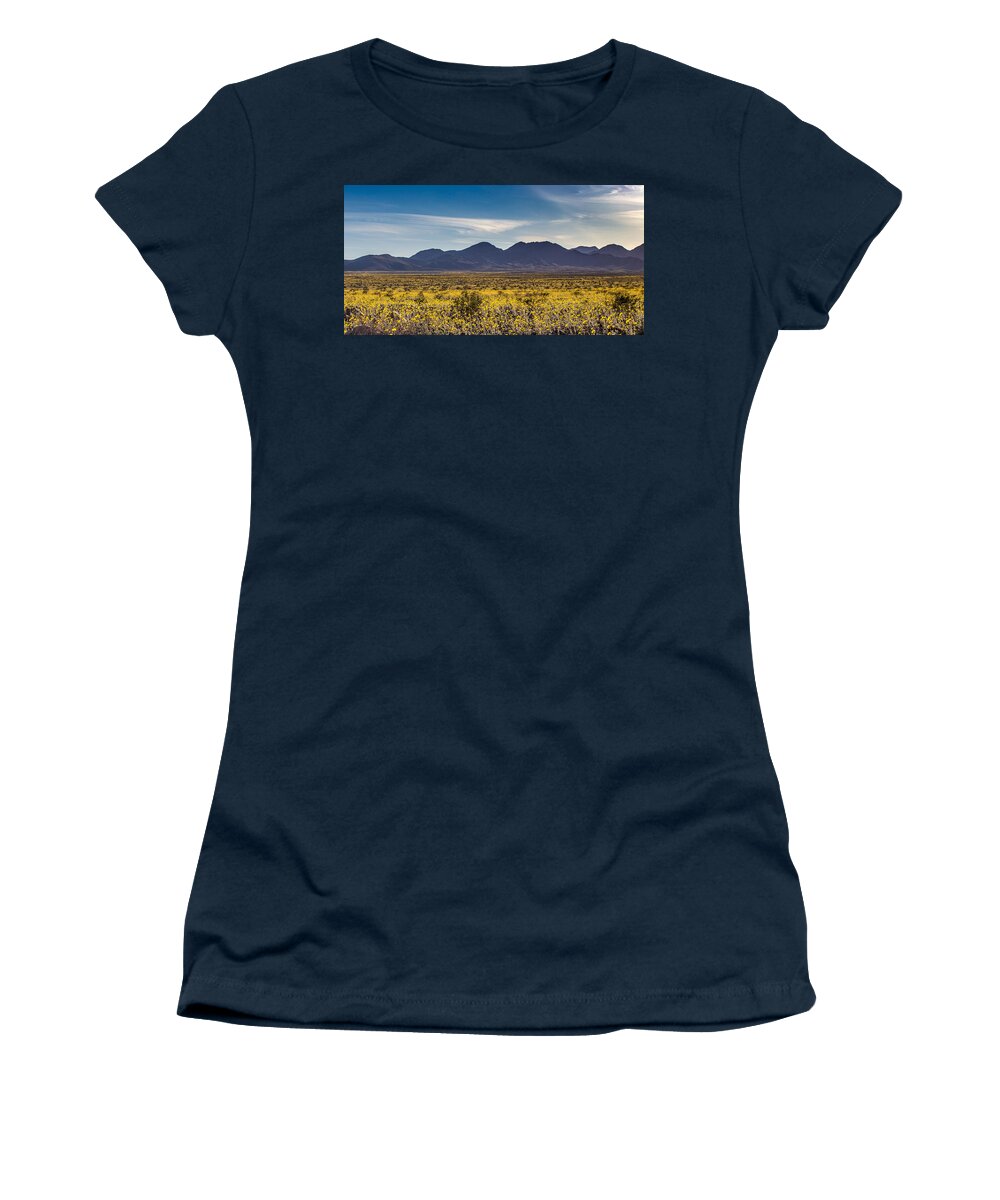 Badwater Road Women's T-Shirt featuring the photograph Super Bloom Death Valley by Peter Tellone