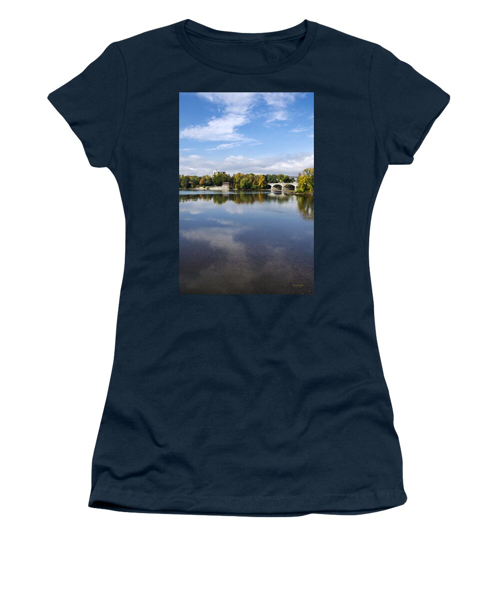 Susquehanna River Women's T-Shirt featuring the photograph Susquehanna River Binghamton NY by Christina Rollo