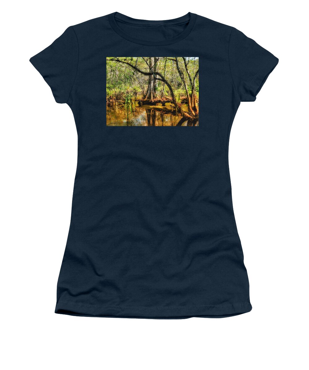 Alligators Women's T-Shirt featuring the photograph Swamp Life II by Kathi Isserman