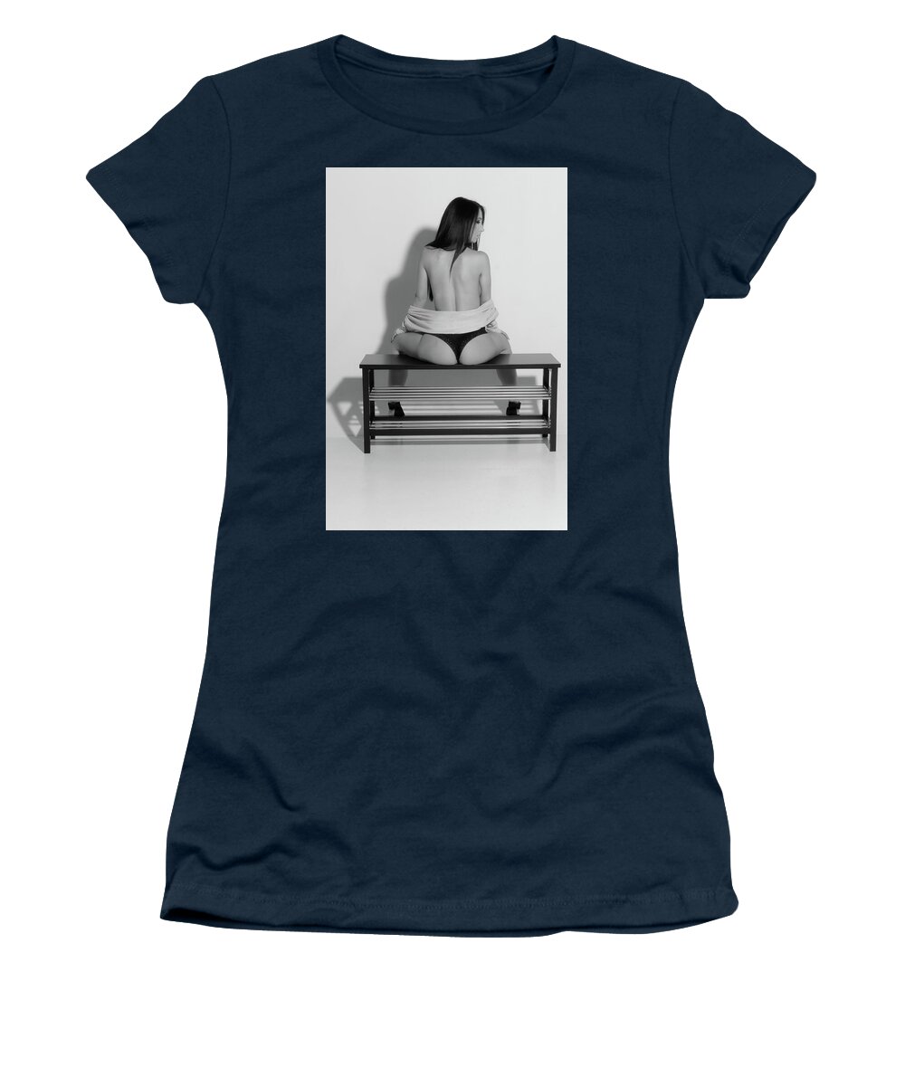 Lingerie Women's T-Shirt featuring the photograph Sweater And Heels by La Bella Vita Boudoir