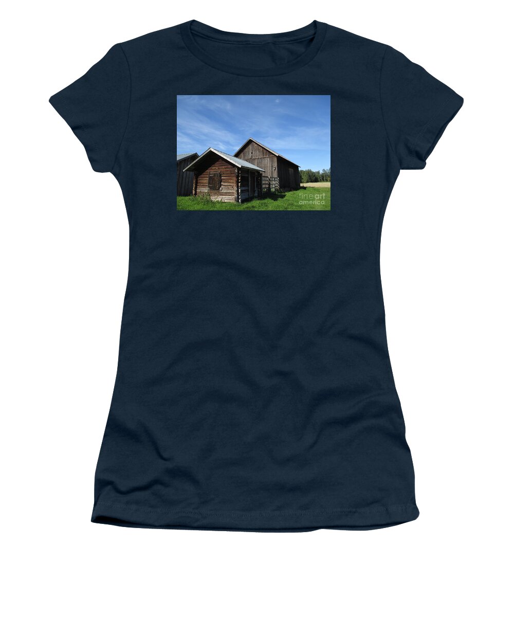 Swediish Women's T-Shirt featuring the photograph Swedish Barns by Martin Howard