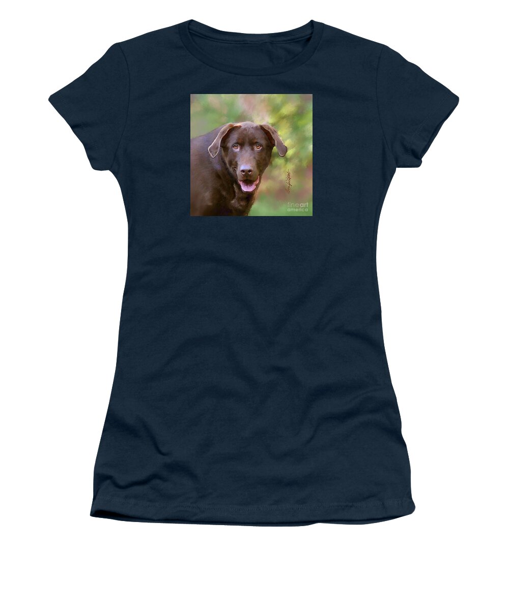 Chocolate Labrador Retriever Women's T-Shirt featuring the painting Sweet Molly Brown by Bon and Jim Fillpot