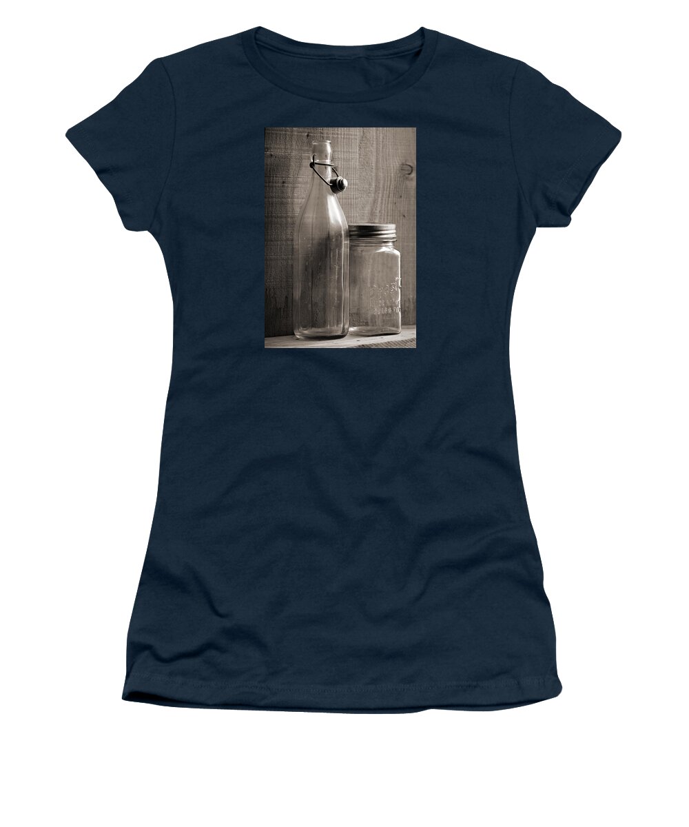 Still Life Women's T-Shirt featuring the photograph Jar And Bottle by Sandra Church