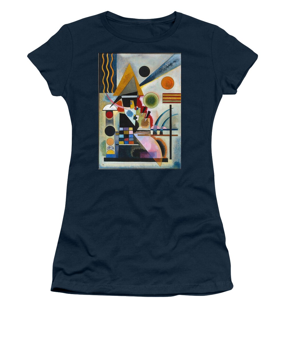 Wassily Kandinsky 18661944  Swinging Schaukeln Women's T-Shirt featuring the painting Swinging Schaukeln by Wassily Kandinsky
