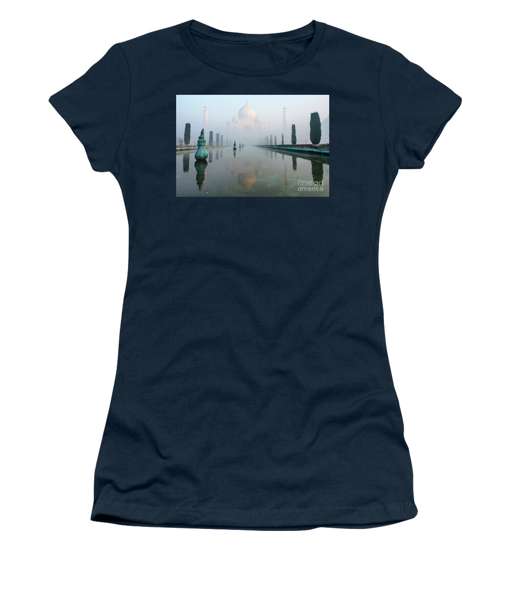 Building Women's T-Shirt featuring the photograph Taj Mahal at Sunrise 01 by Werner Padarin