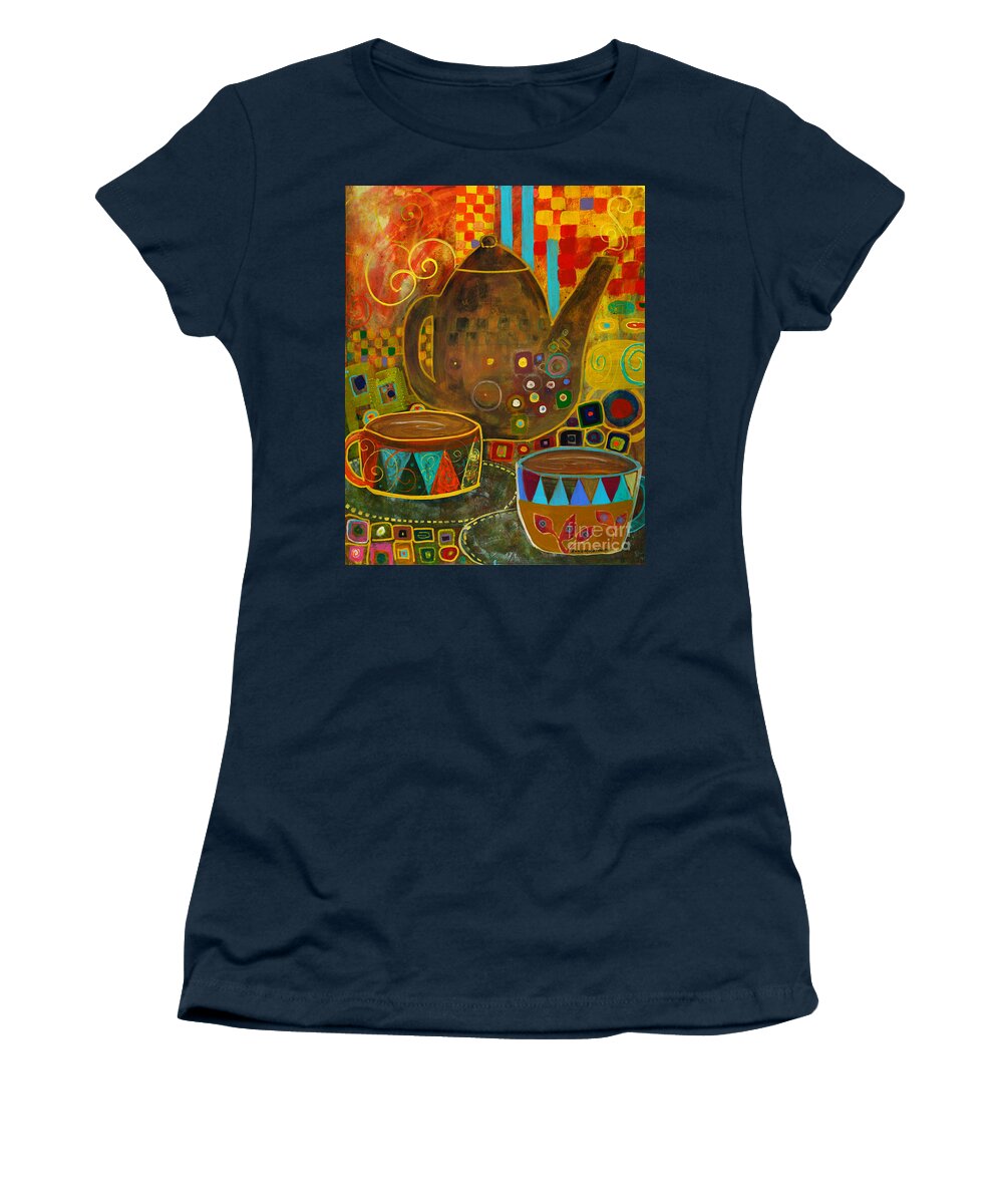 Klimt Women's T-Shirt featuring the painting Tea Party with Klimt by Robin Pedrero