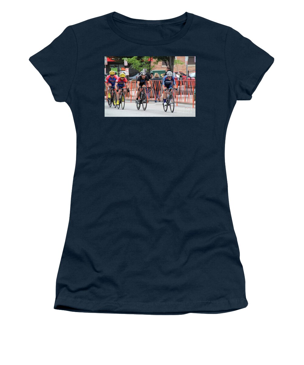 Cycle Racing Women's T-Shirt featuring the photograph Team ERRACE by Donn Ingemie