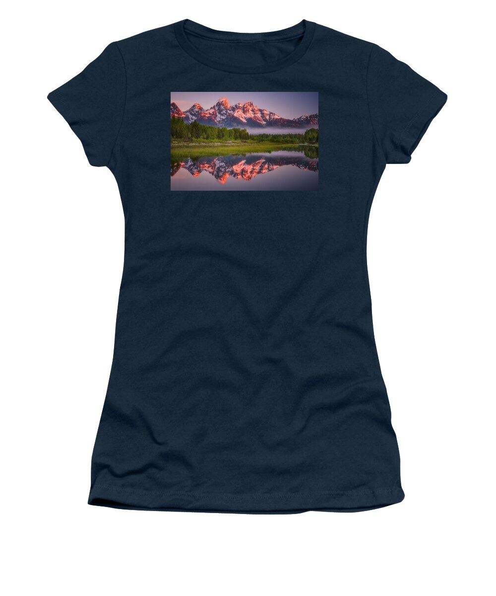 Sunrise Women's T-Shirt featuring the photograph Teton Awakening by Darren White