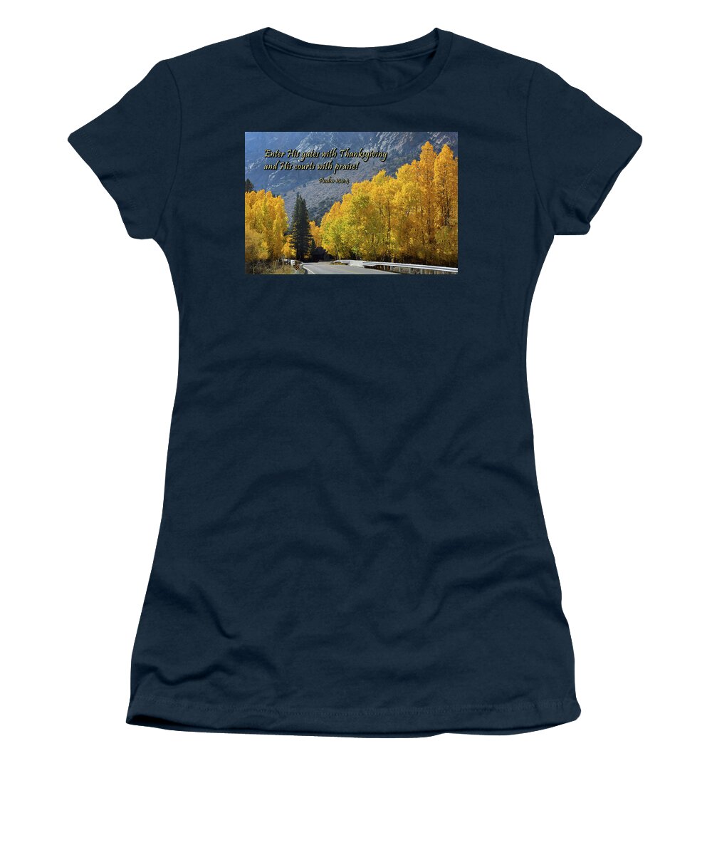 Scripture Women's T-Shirt featuring the photograph Thankful by Brian Tada
