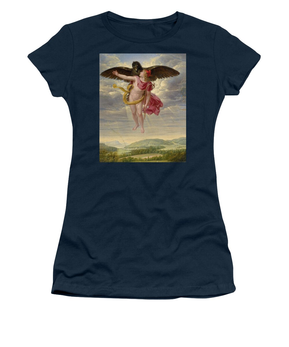 Sigmund Ferdinand Von Perger Women's T-Shirt featuring the painting The Abduction of Ganymede by Sigmund Ferdinand von Perger
