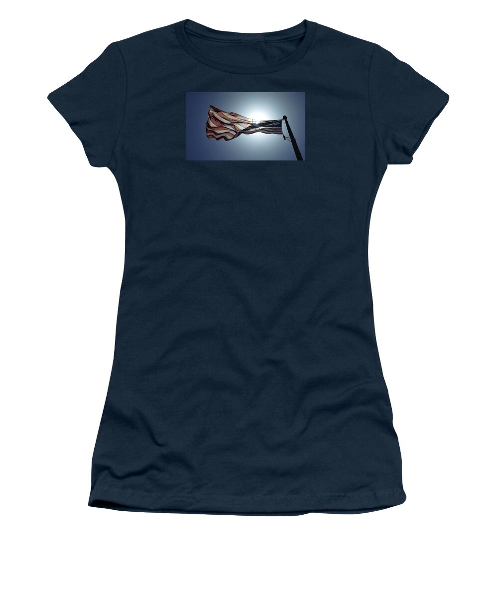  Women's T-Shirt featuring the photograph The American Flag by Alex King