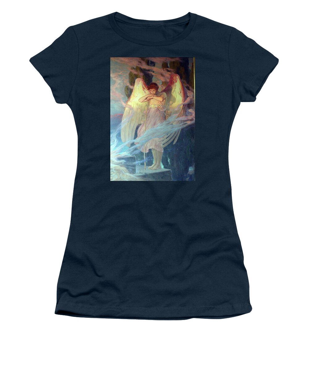 Julius Kronberg Women's T-Shirt featuring the painting The Angel by Julius Kronberg
