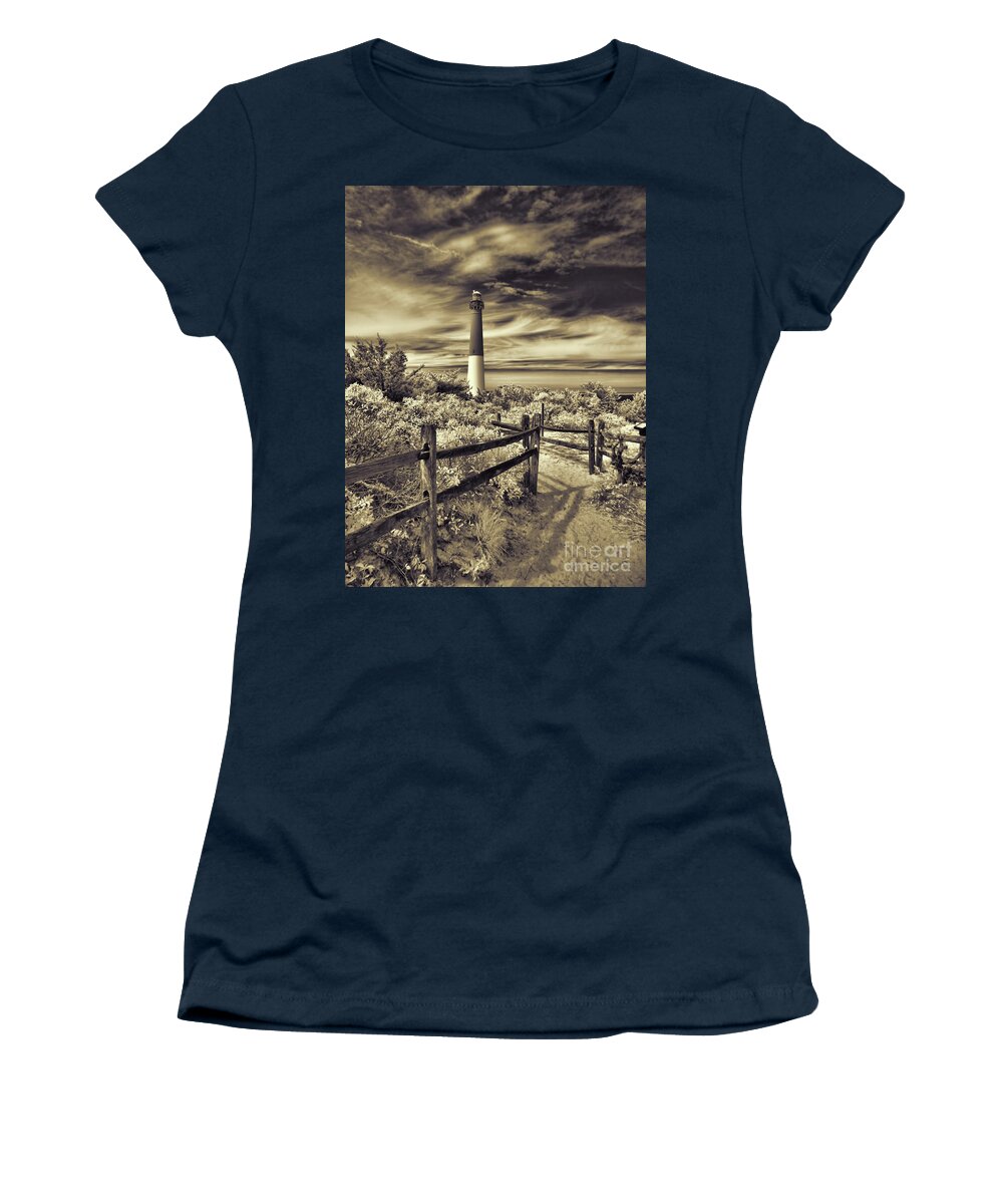 Barnegat Lighthouse Women's T-Shirt featuring the photograph The Barnegat Lighthouse New Jersey by Jeff Breiman