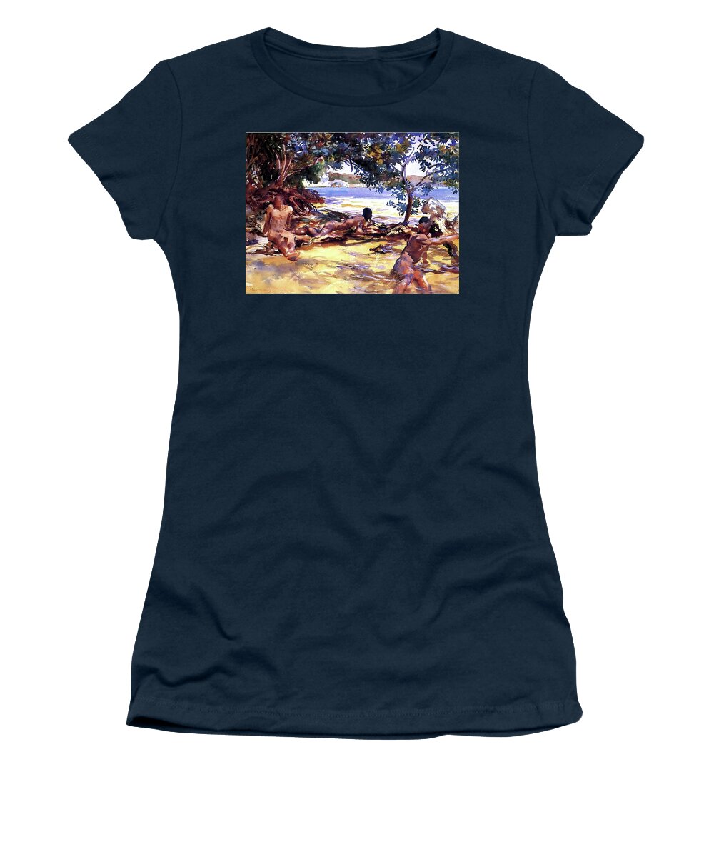 Bathers Women's T-Shirt featuring the painting The Bathers by John Singer Sargent