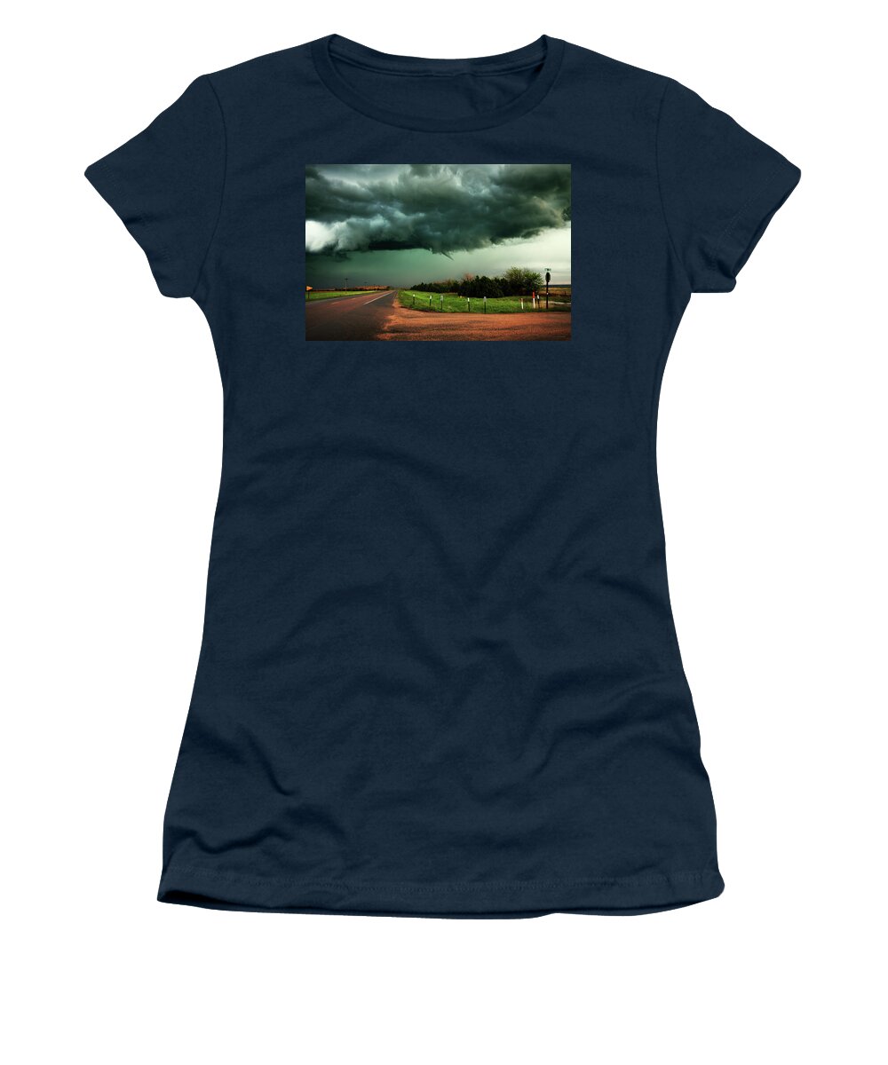 Gurley Women's T-Shirt featuring the photograph The Birth of a Funnel Cloud by Brian Gustafson