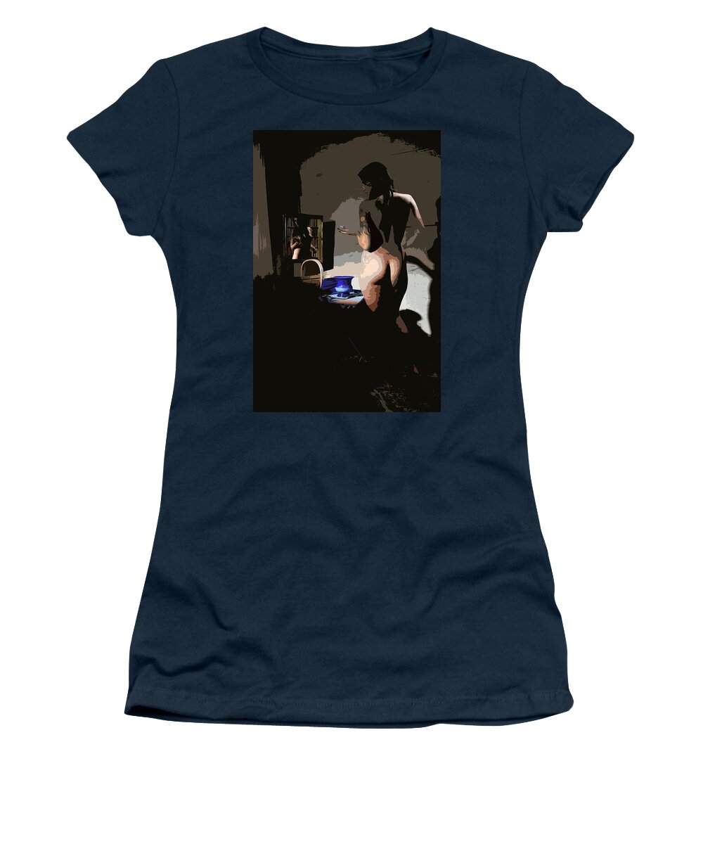 Portrait Women's T-Shirt featuring the photograph The Blue Bowl by Mark Egerton
