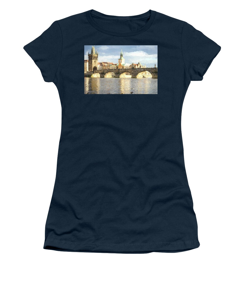 2017 Women's T-Shirt featuring the photograph The Charles Bridge by Wade Brooks