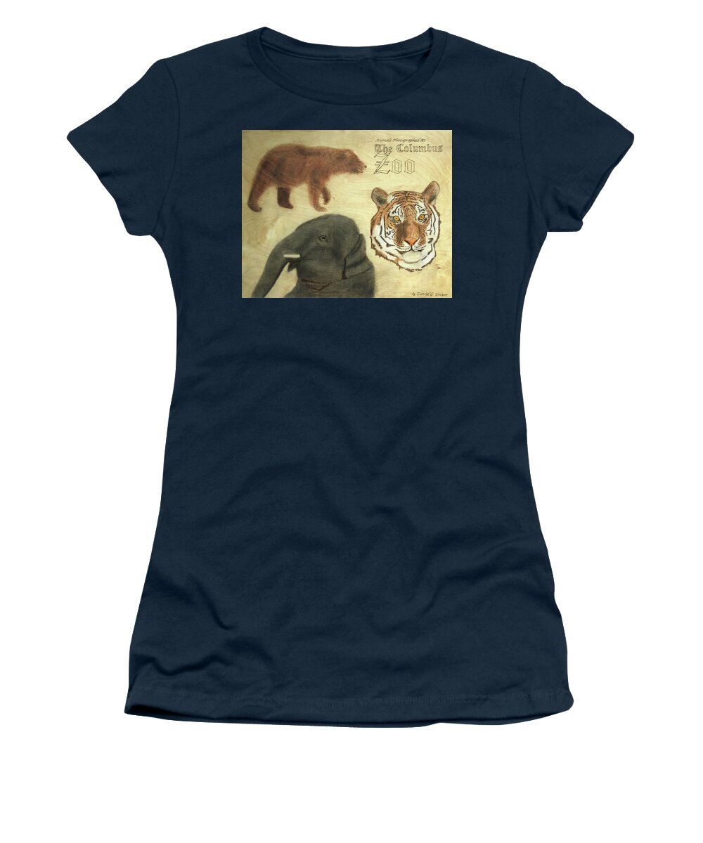  Women's T-Shirt featuring the pyrography The Columbus, OH Zoo by David Yocum