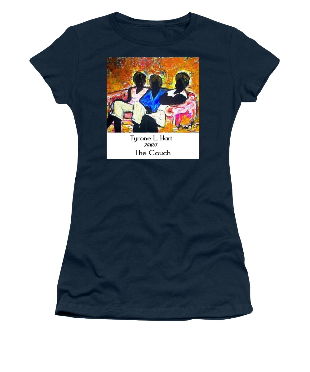 Family Members Women's T-Shirt featuring the painting The Couch by Tyrone Hart