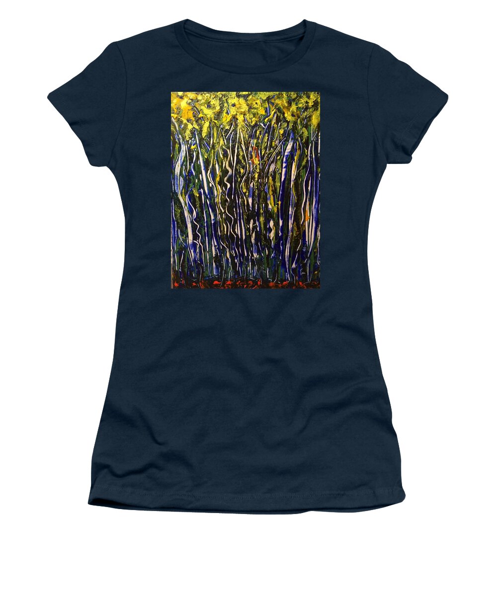 Nature Women's T-Shirt featuring the painting The Dancing Garden by Kicking Bear Productions
