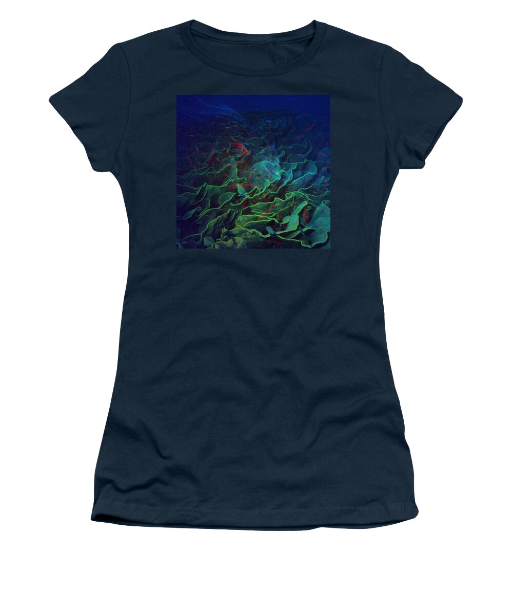 Ocean Women's T-Shirt featuring the digital art The Deep by Barbara Berney