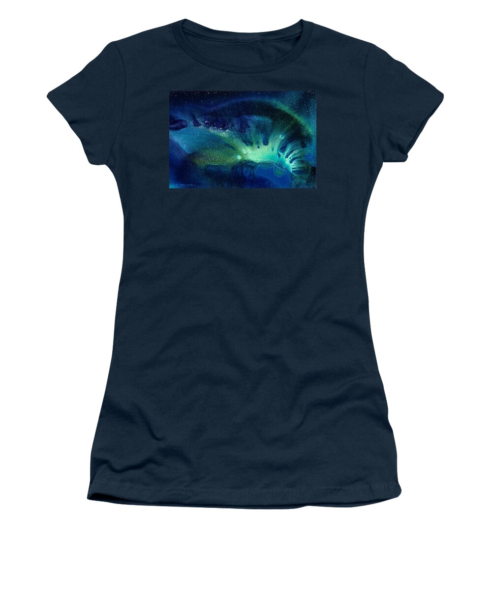 Spiritual Women's T-Shirt featuring the painting The Emerald Rainbow by Lee Pantas