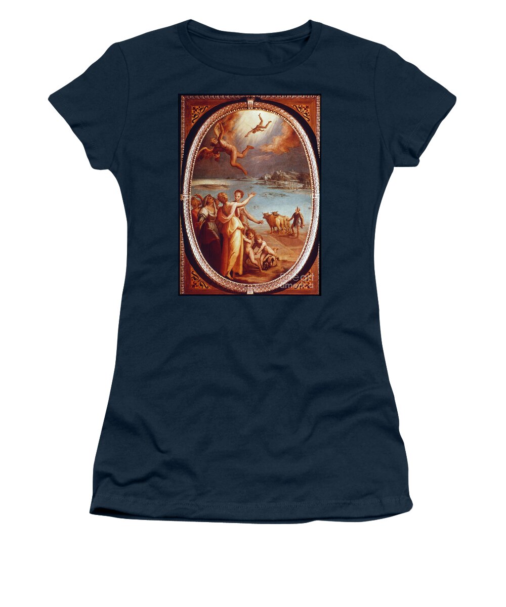 16th Century Women's T-Shirt featuring the painting The Fall Of Icarus by Maso di San Friano