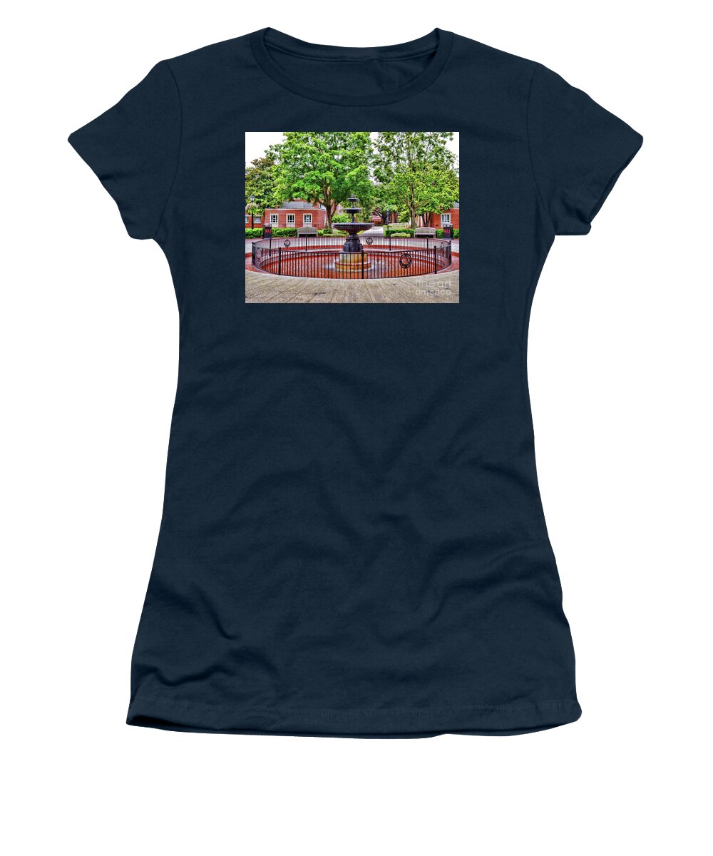Fountain Women's T-Shirt featuring the photograph The Fountain at Radford University by Kerri Farley