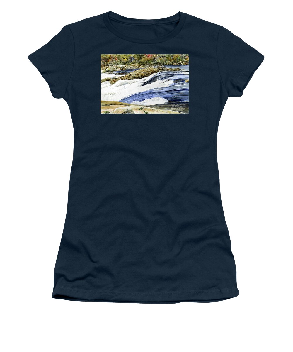 Water Women's T-Shirt featuring the painting The French River by William Band