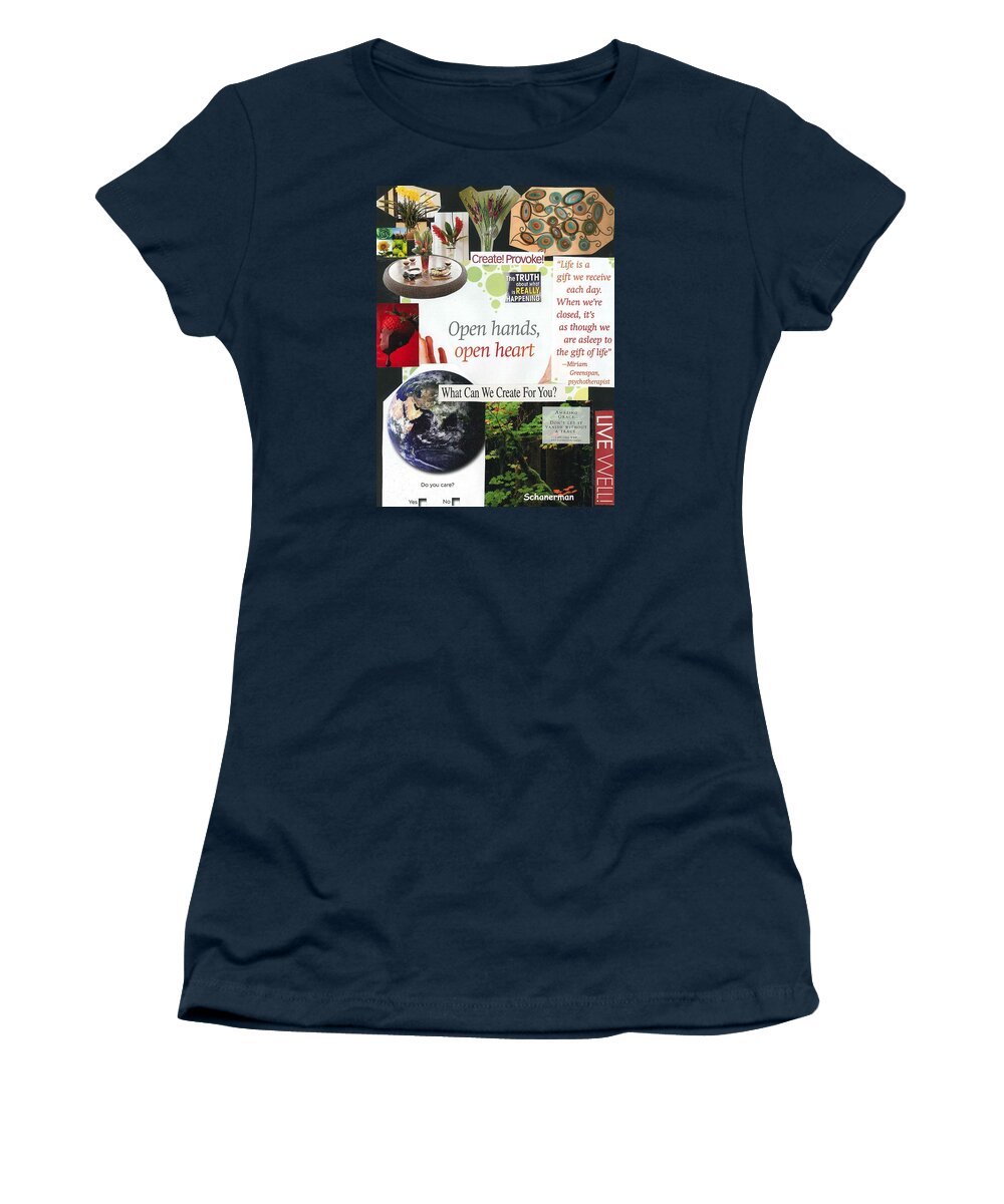 Collage Art Women's T-Shirt featuring the mixed media The Gift of Creativity by Susan Schanerman