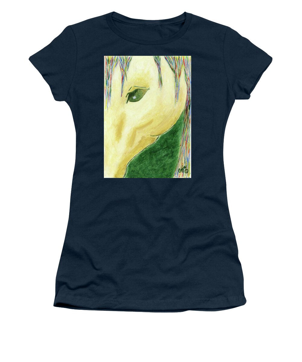 Horse Women's T-Shirt featuring the painting The Gold Horse by Stephanie Agliano