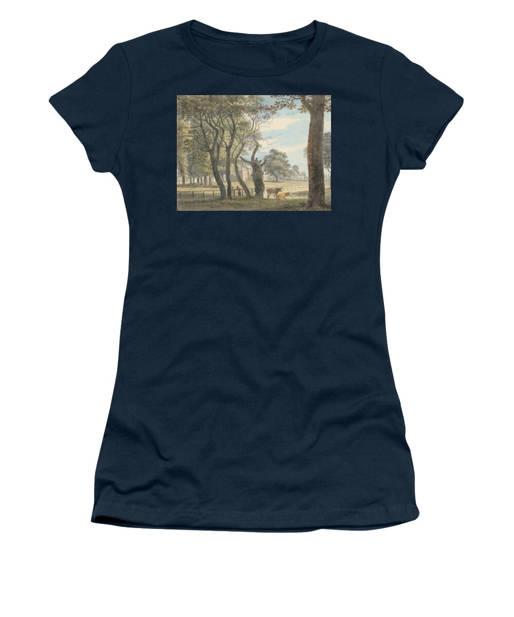 Paul Sandby Women's T-Shirt featuring the painting The Gunpowder Magazine, Hyde Park by Paul Sandby