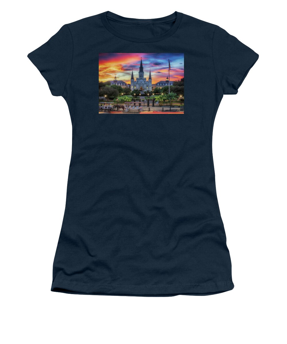 Saint Louis Cathedral Women's T-Shirt featuring the photograph The Heart of Old New Orleans by Susan Rissi Tregoning