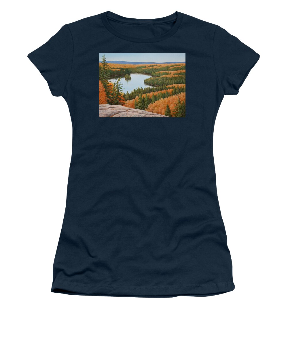 Landscape Women's T-Shirt featuring the painting The Height of Autumn by Jake Vandenbrink