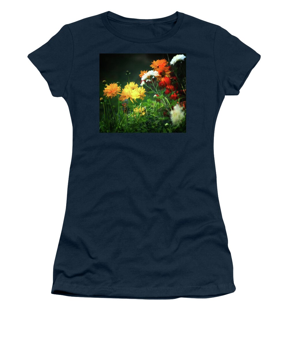 Flowers Women's T-Shirt featuring the photograph The Last Of The Autumn Flowers by Jeff Townsend
