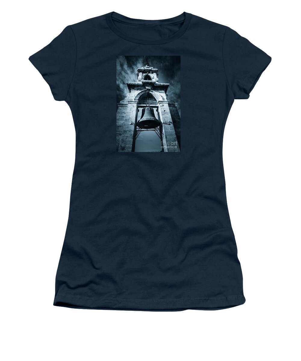 Comunidad Valenciana Women's T-Shirt featuring the photograph The Miguelete Bell Tower Valencia Spain by Peter Noyce