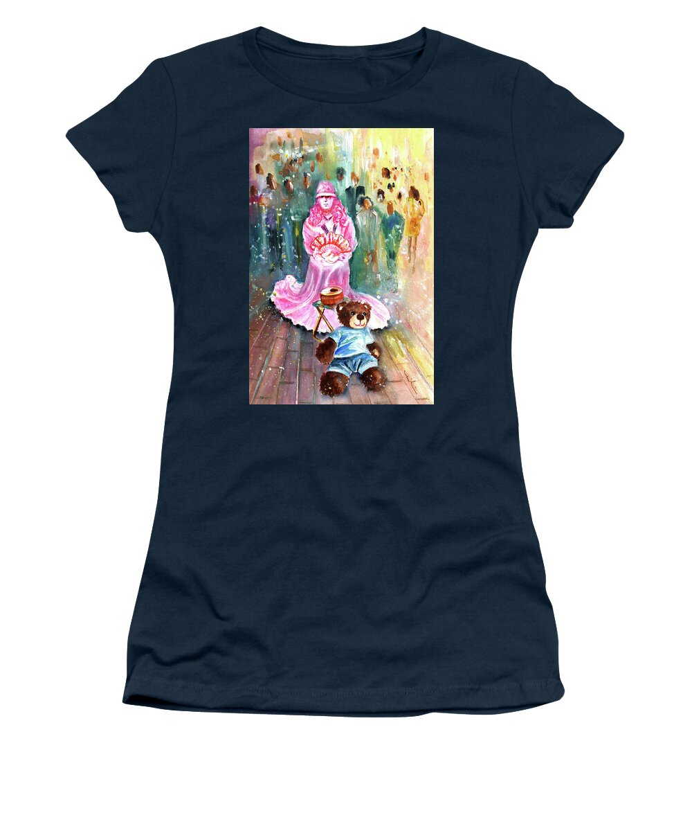 Truffle Mcfurry Women's T-Shirt featuring the painting The Mime From Benidorm by Miki De Goodaboom
