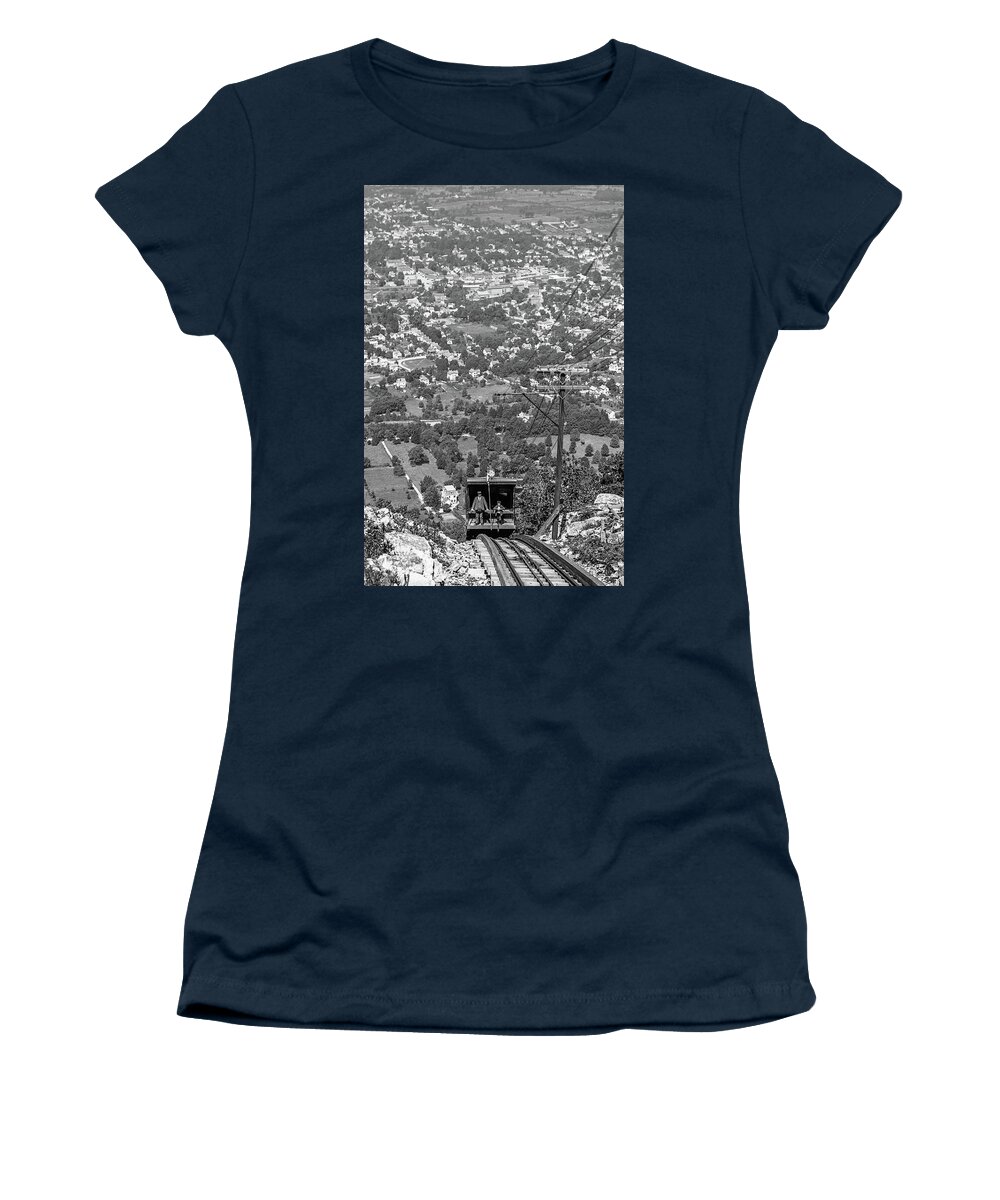 Hudson Valley Women's T-Shirt featuring the photograph The Mount Beacon Incline Railway, 1903 by The Hudson Valley