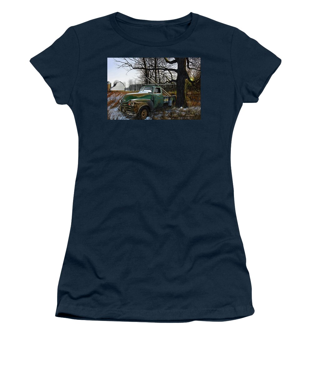 Truck Women's T-Shirt featuring the painting The Ol' Work Truck by Anthony J Padgett
